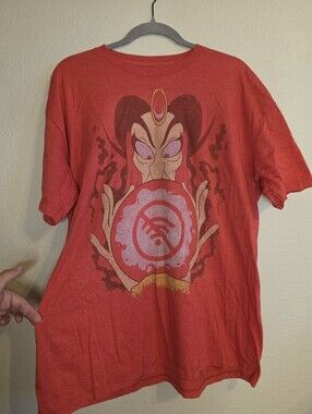 Disney Red Graphic T-shirt of Jafar From Aladdin No Internet Size xl